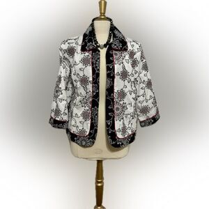 City Girl red, black, & white patterned jacket!